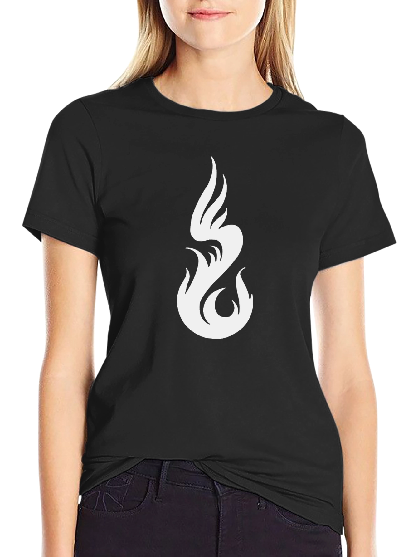 Flame Graphic Black Tee - Modern Style