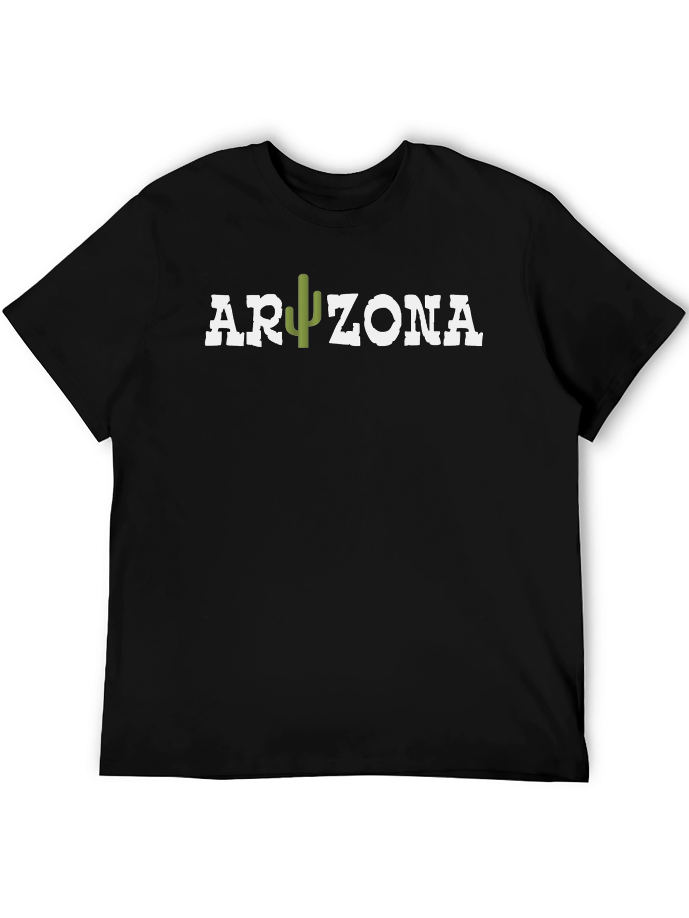 Arizona Cactus Graphic Print Black T-Shirt