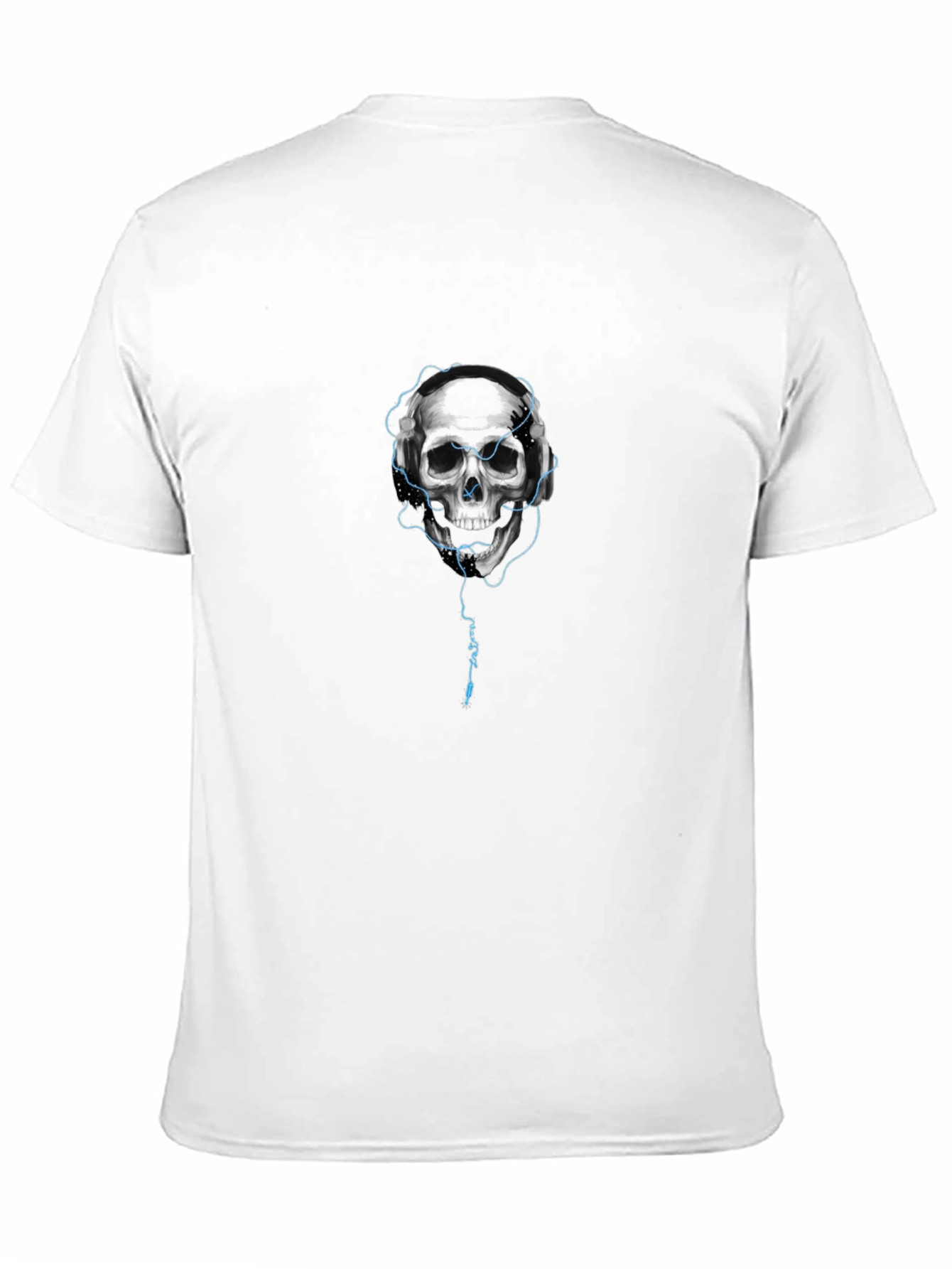 Skull Headphones Graphic T-Shirt - Black