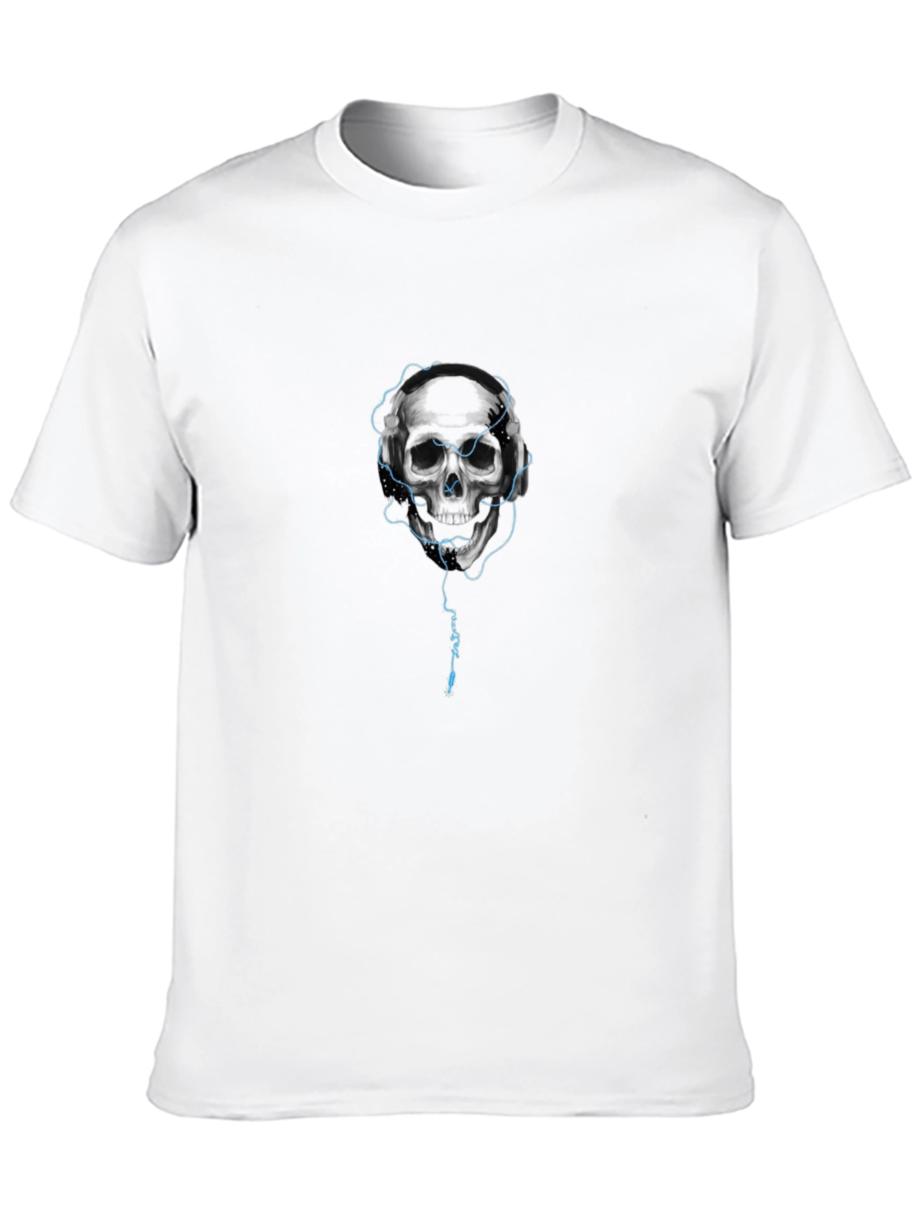 Skull Headphones Graphic T-Shirt - Black