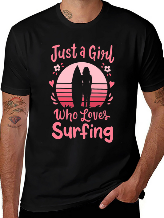 Just A Girl Who Loves Surfing Graphic Tee