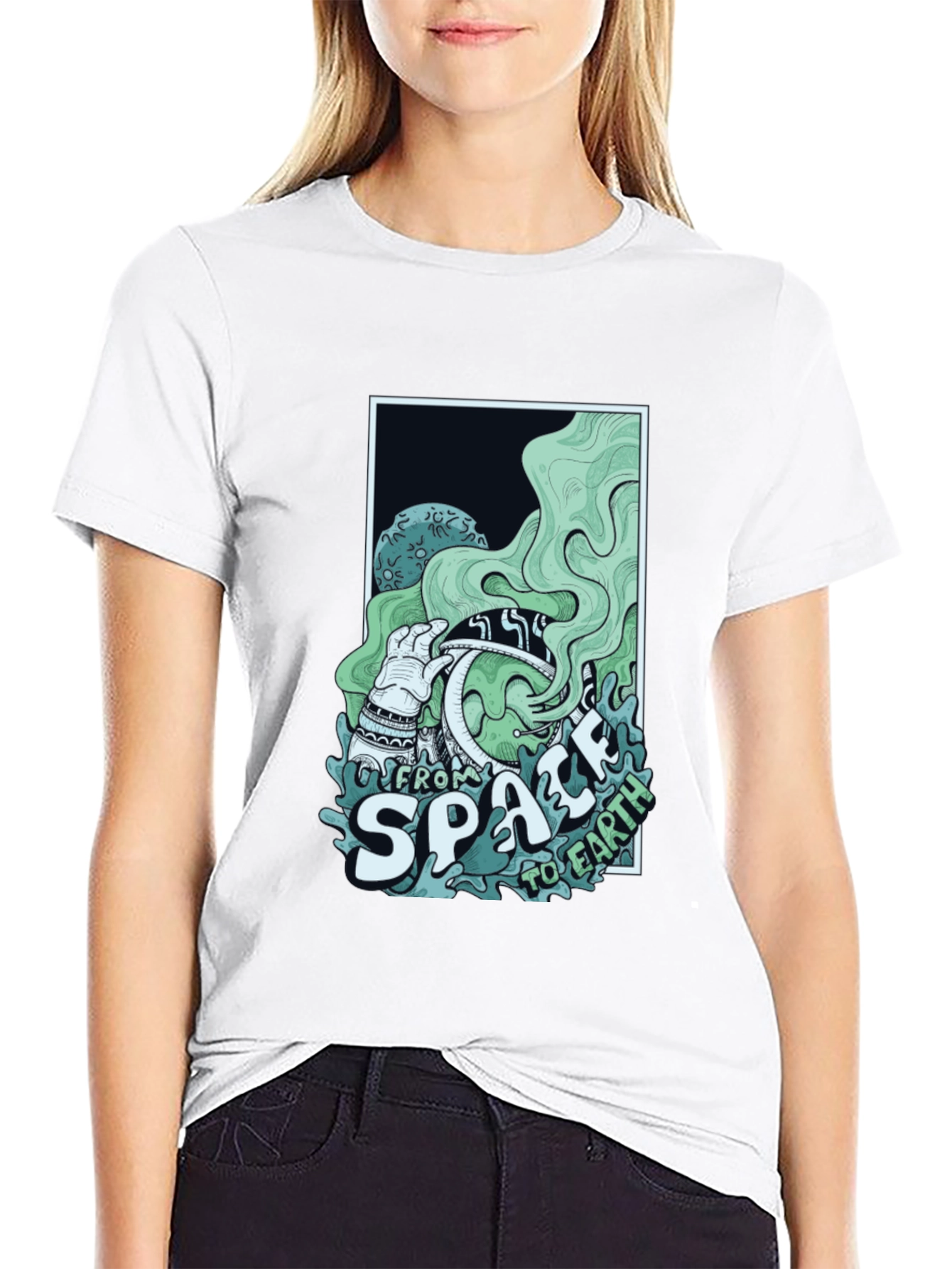 Space to Earth Graphic Tee - Black