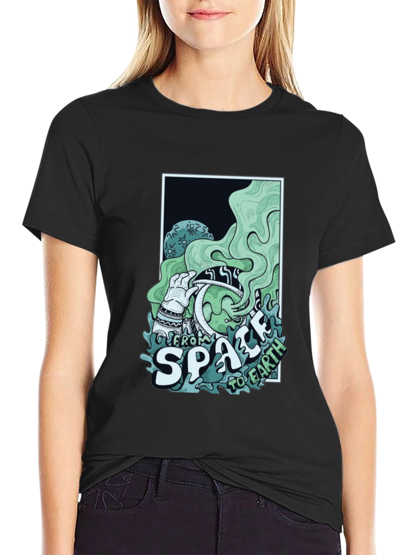 Space to Earth Graphic Tee - Black