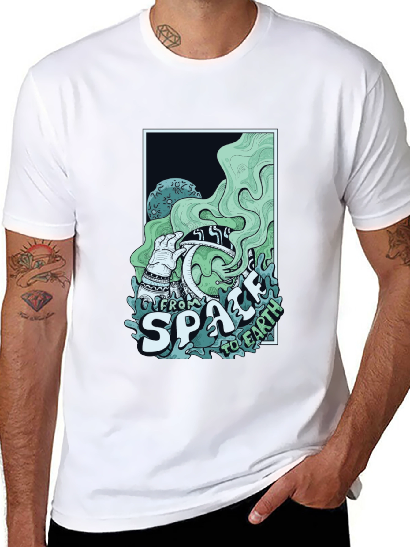Space to Earth Graphic Tee - Black