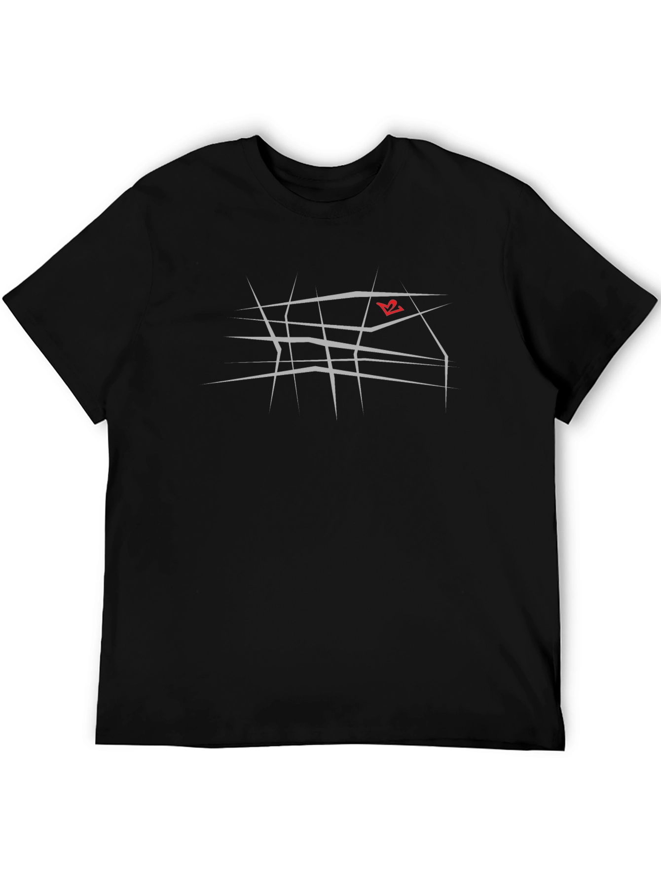 Abstract Line Art Black Tee