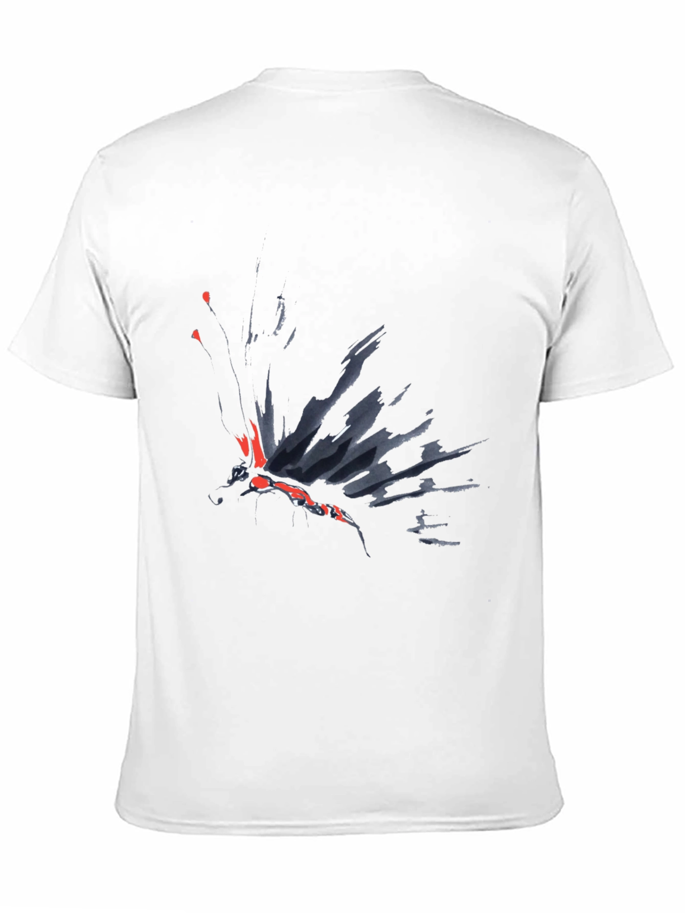 Abstract Butterfly Graphic Black T-Shirt