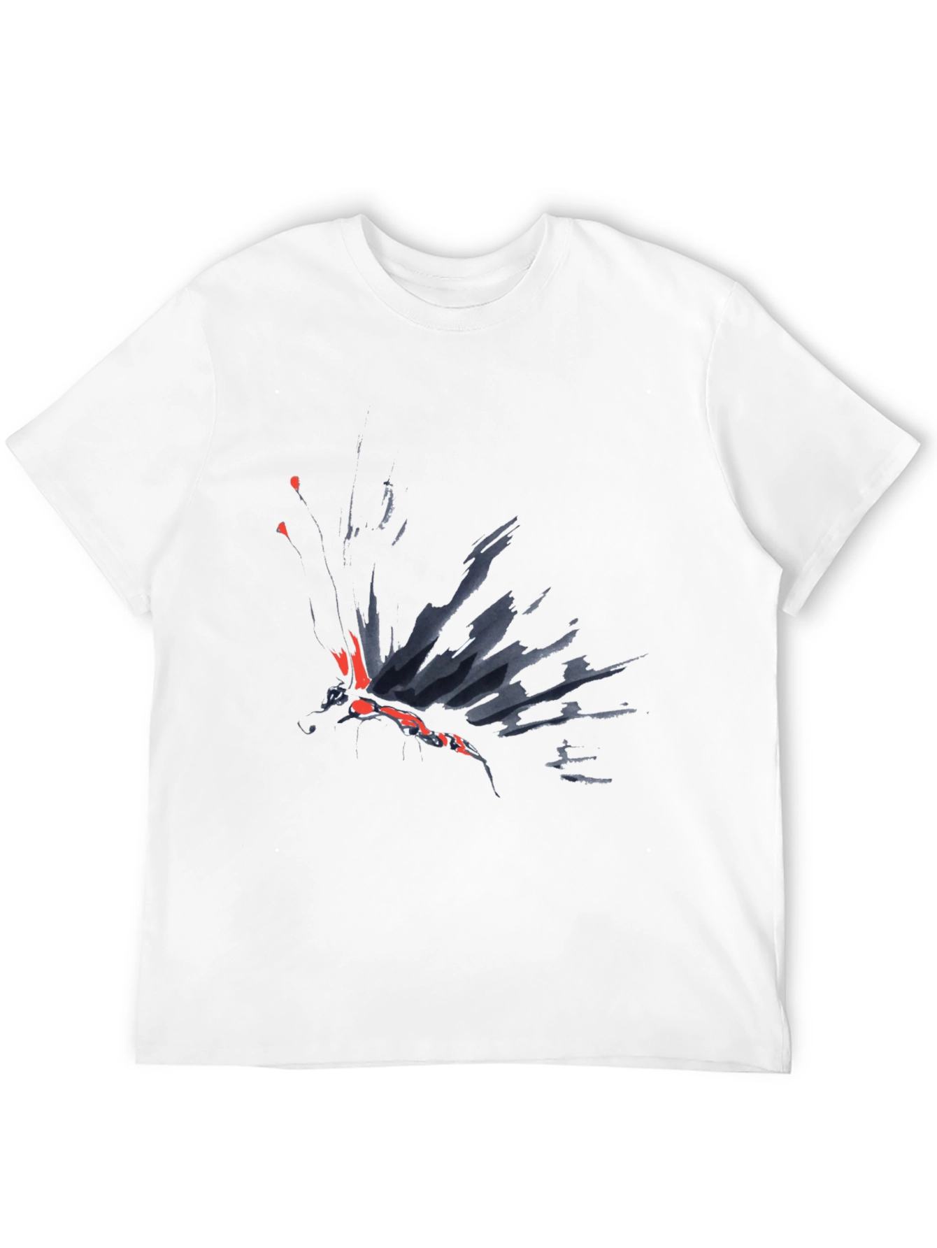 Abstract Butterfly Graphic Black T-Shirt