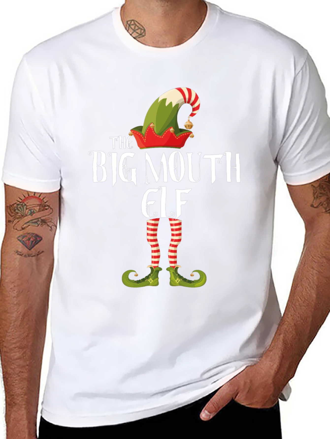 The Big Mouth Elf Graphic T-Shirt - Christmas Tee