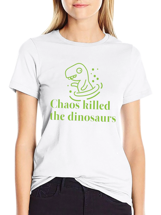 Chaos Killed the Dinosaurs Black Graphic Tee