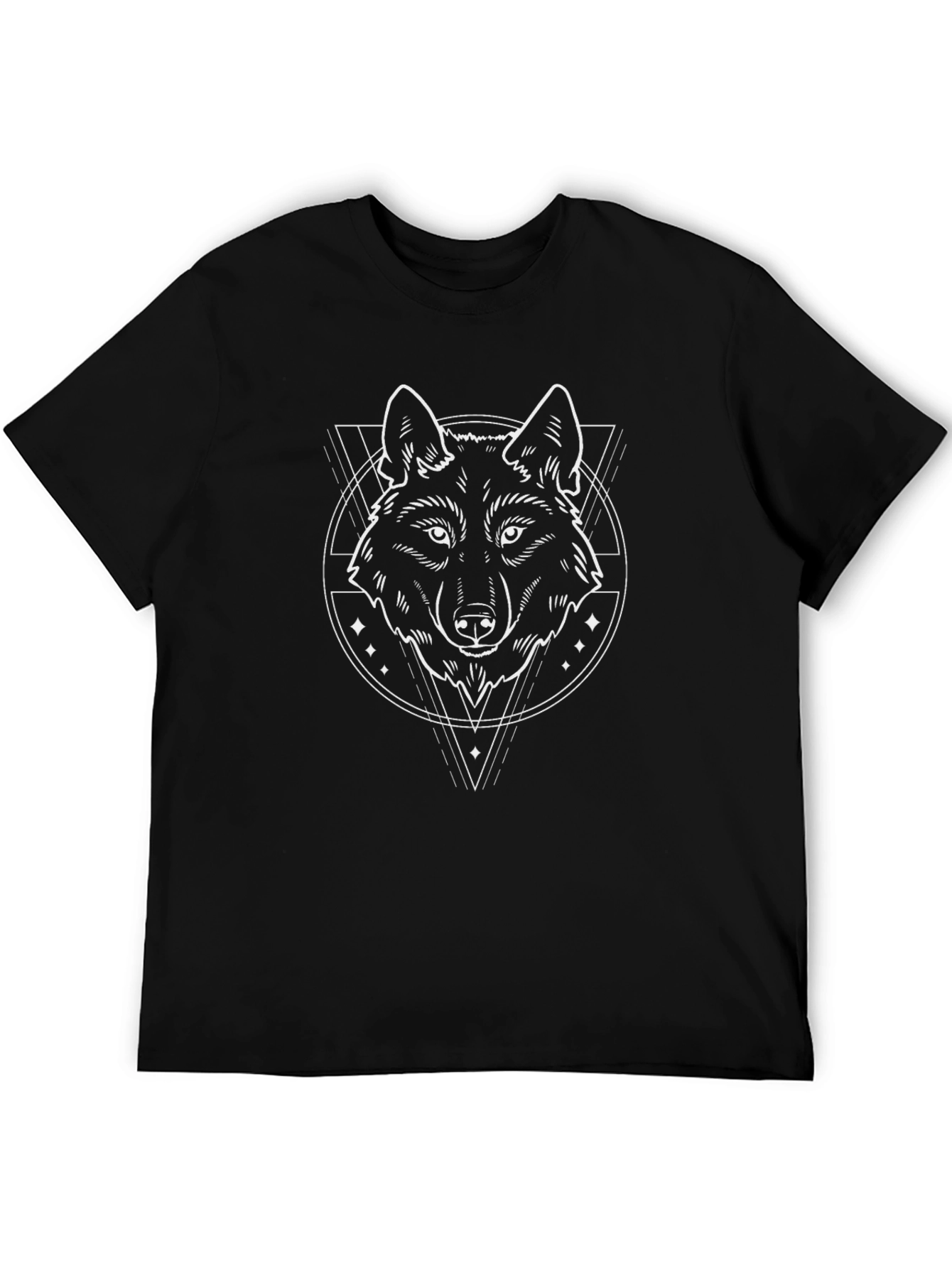 Wolf Graphic Tee - Black Cotton T-Shirt
