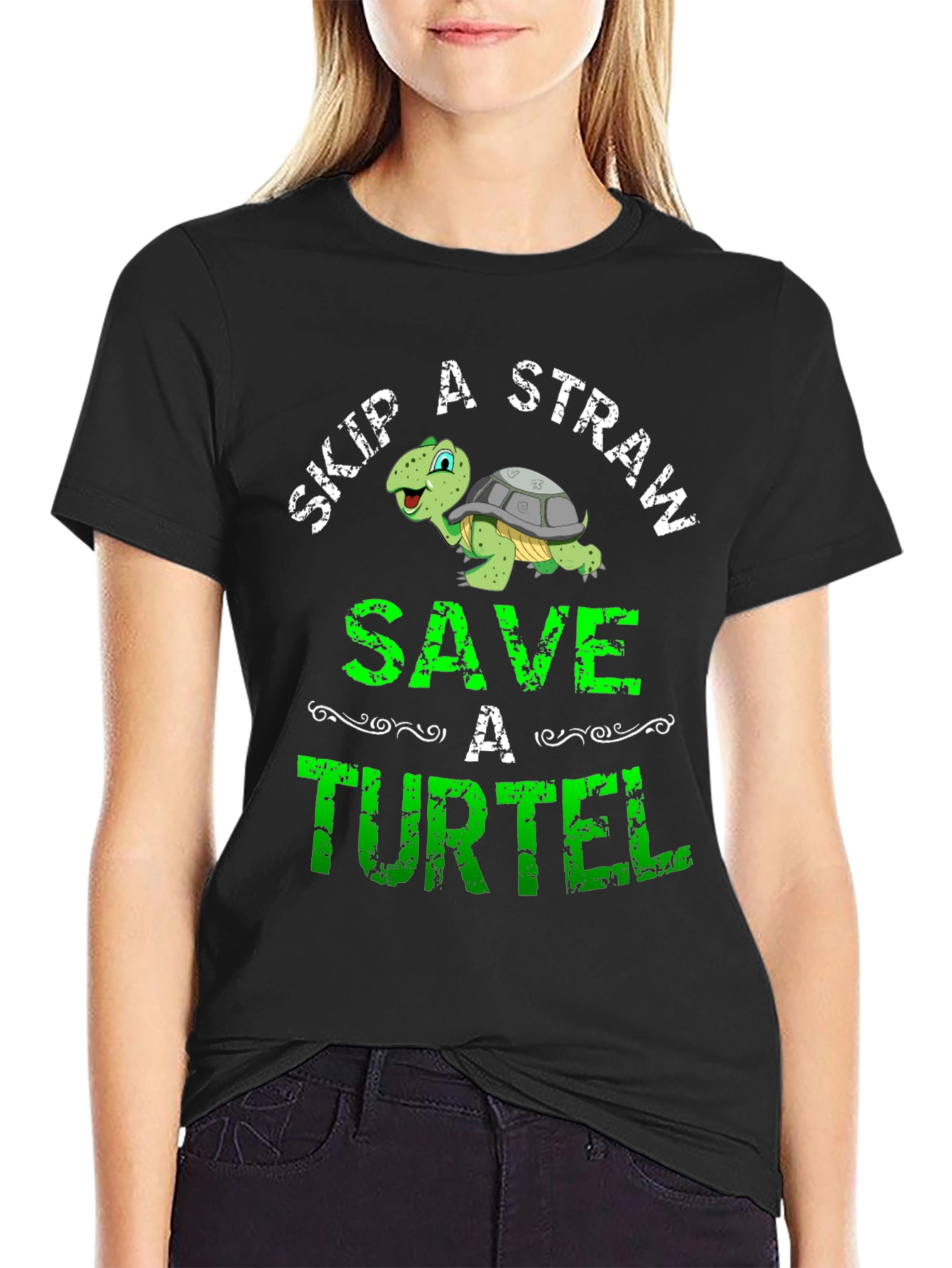 Skip a Straw Save a Turtel T-Shirt