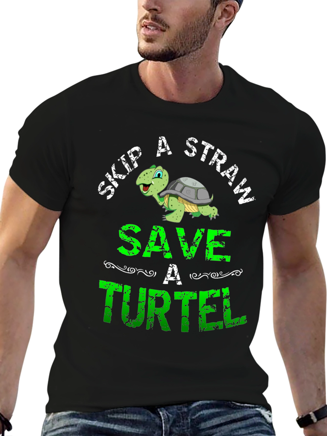 Skip a Straw Save a Turtel T-Shirt