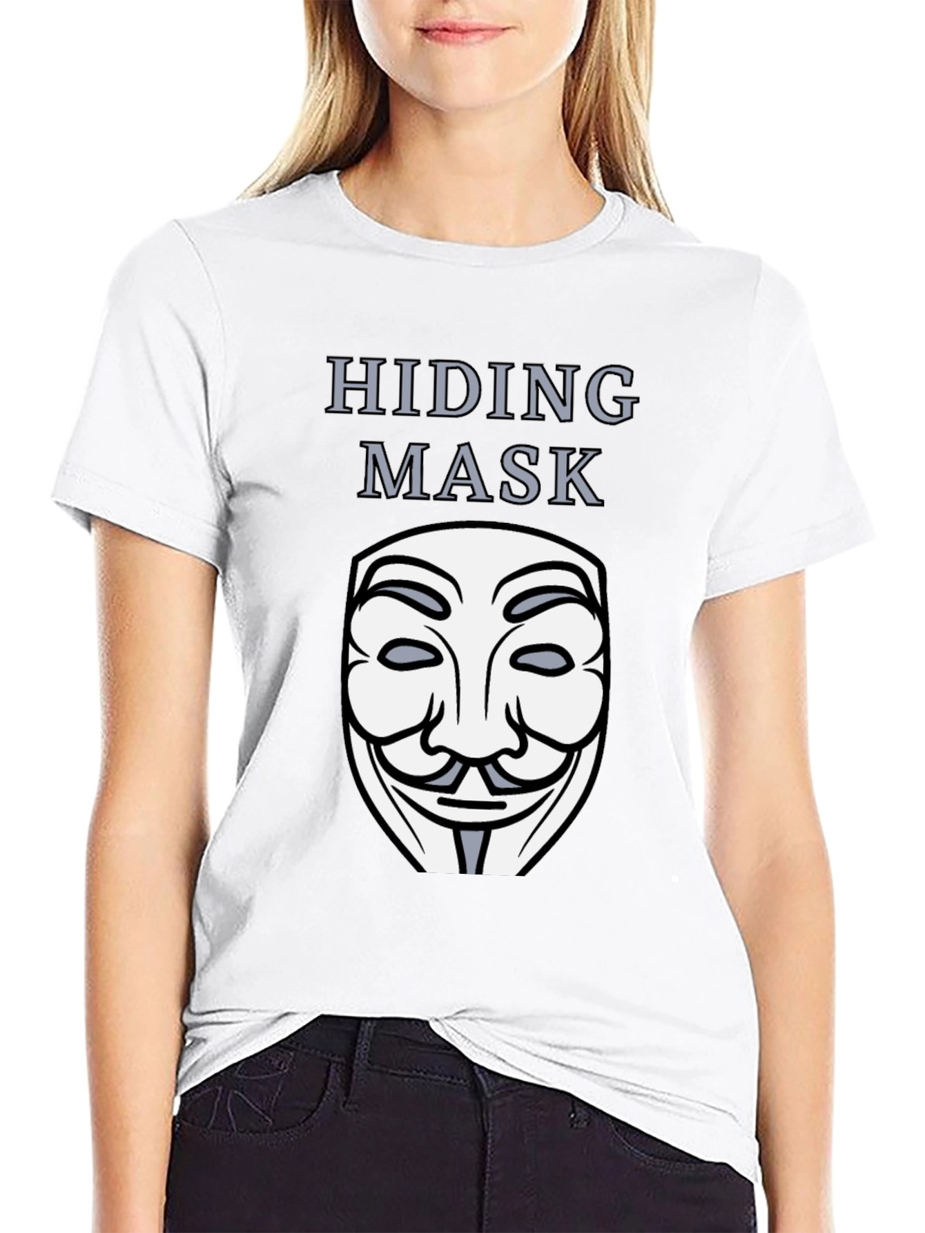 Hiding Mask Graphic Tee - Anonymous Style