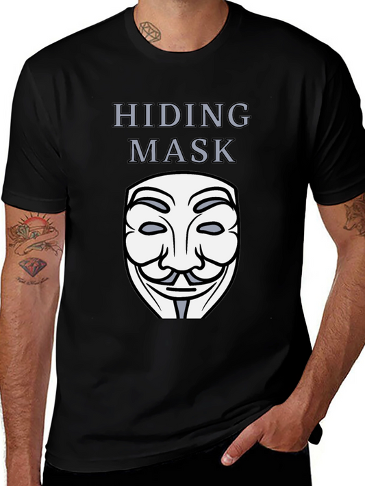 Hiding Mask Graphic Tee - Anonymous Style