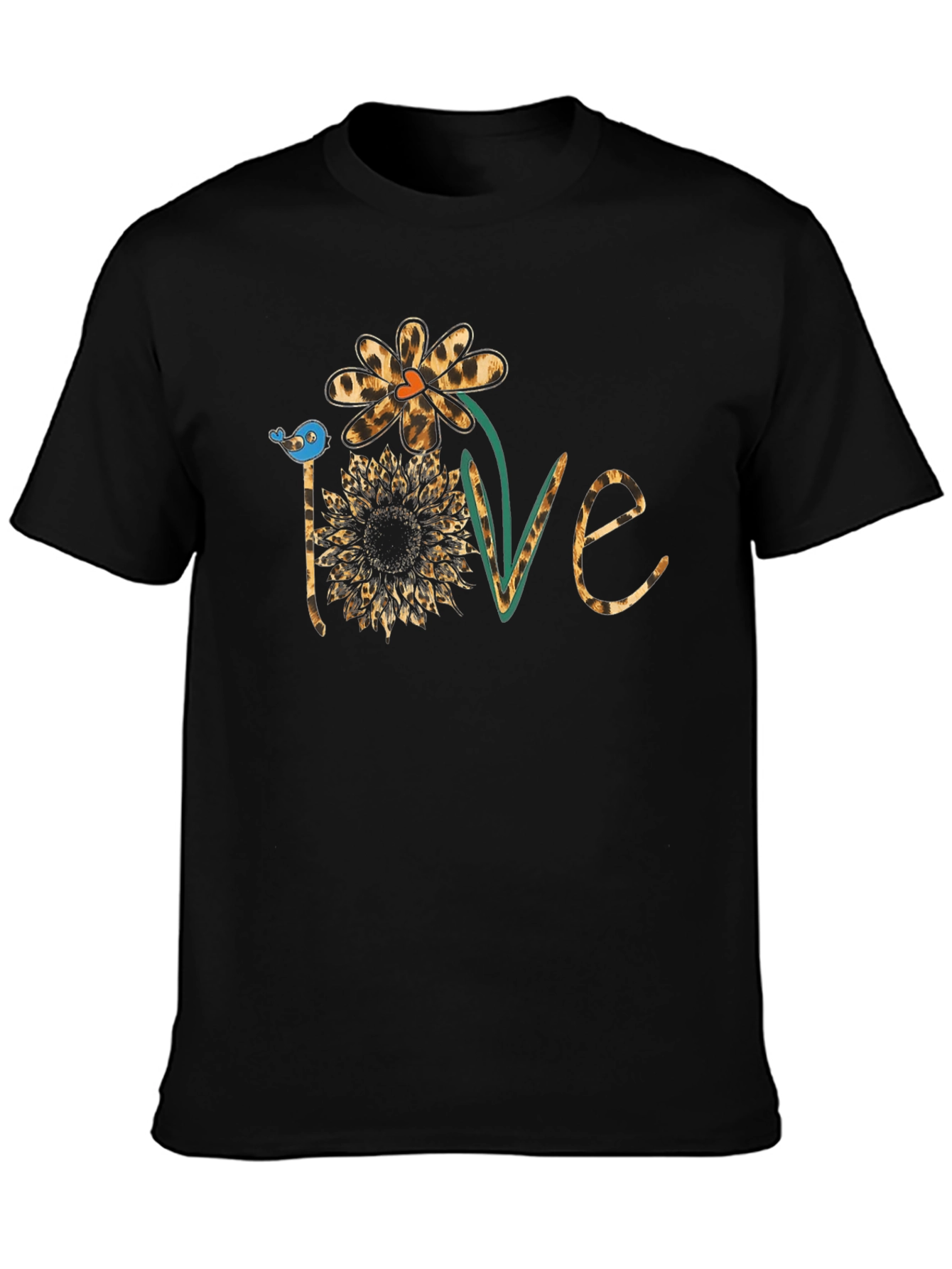 Love Leopard Sunflower Graphic Tee