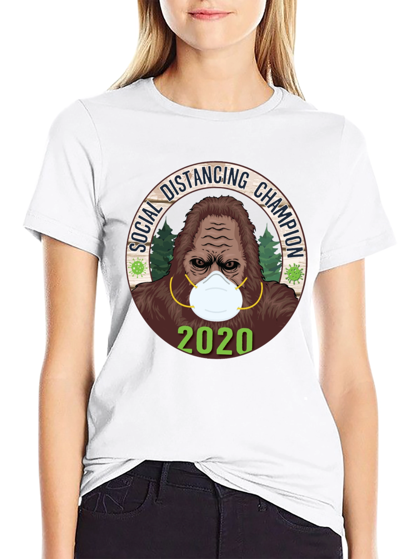 Social Distancing Champion Tee - 2020 Bigfoot Mask