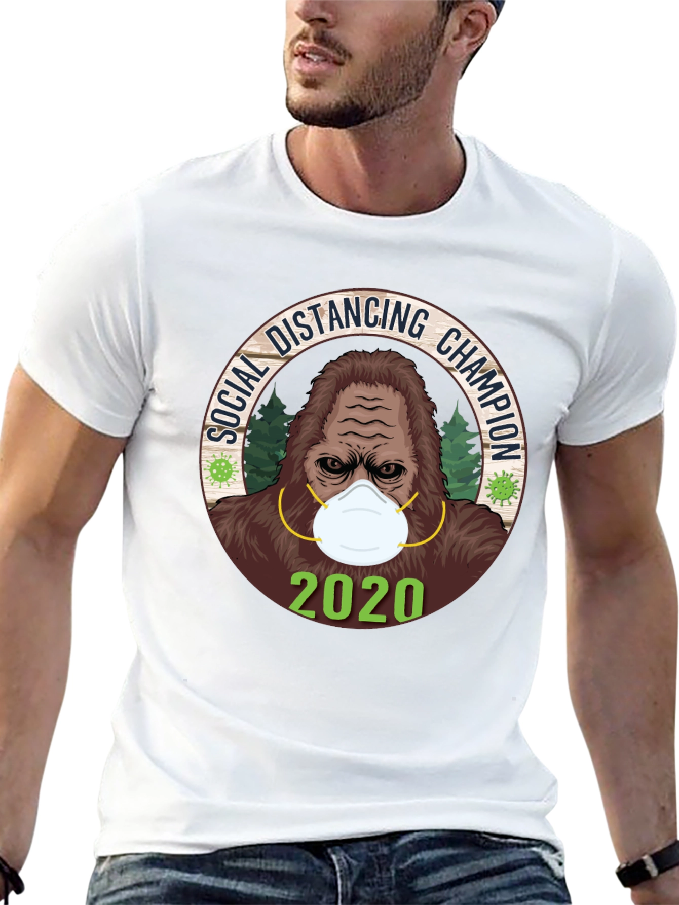 Social Distancing Champion Tee - 2020 Bigfoot Mask