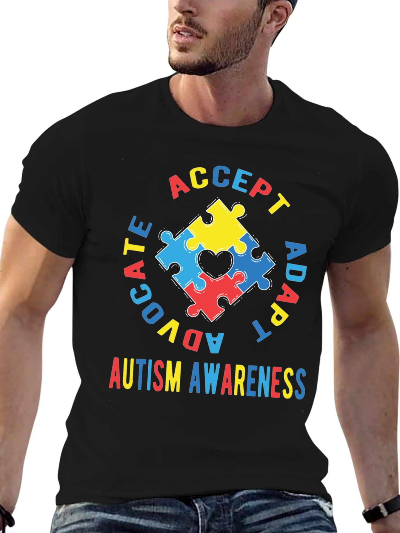 Autism Awareness T-Shirt - Accept Adapt Advocate