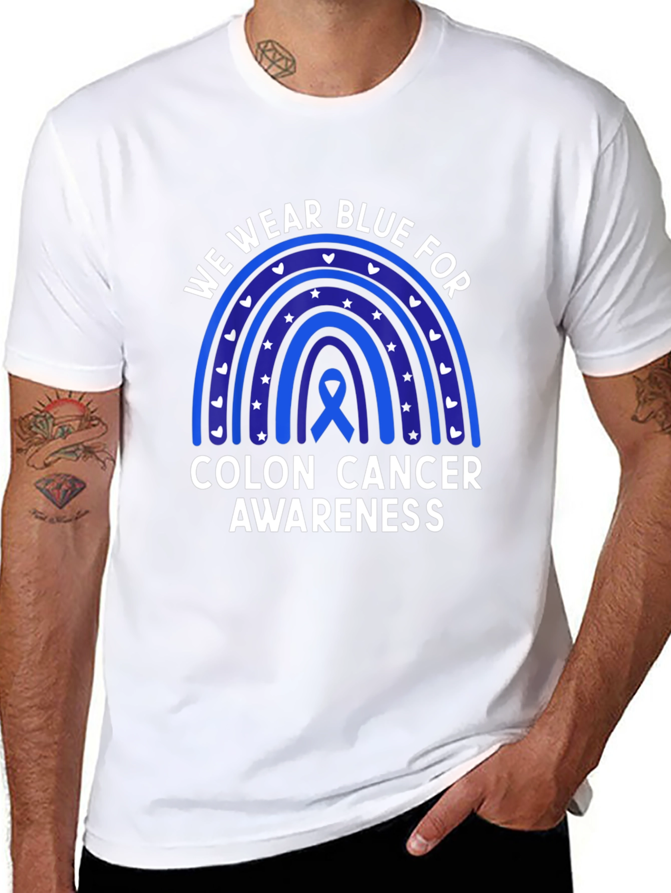 Colon Cancer Awareness Rainbow T-Shirt