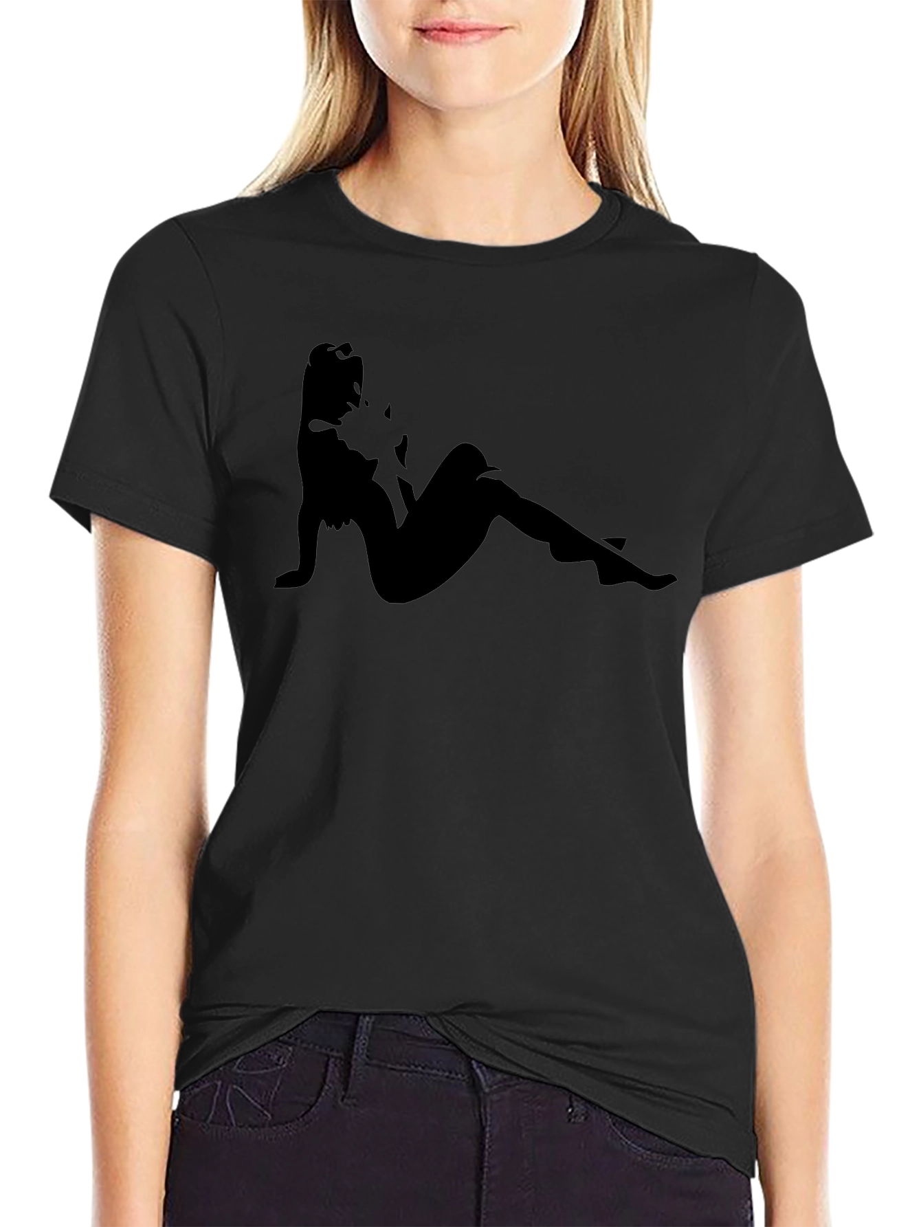 Black Graphic Tee - Silhouette Print