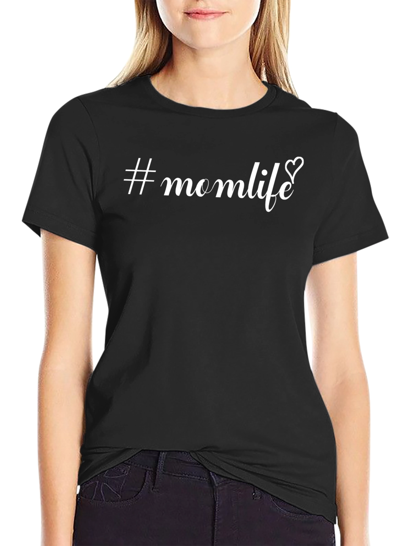 #Momlife Graphic Tee - Black