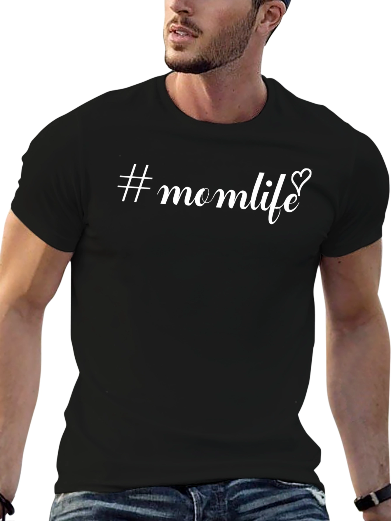 #Momlife Graphic Tee - Black