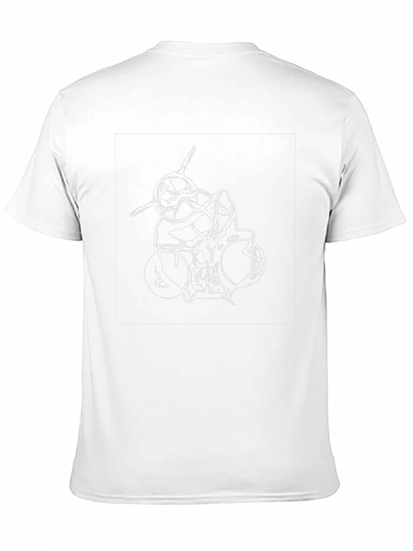 Abstract Drum Set Graphic Tee - Black Cotton T-Shirt