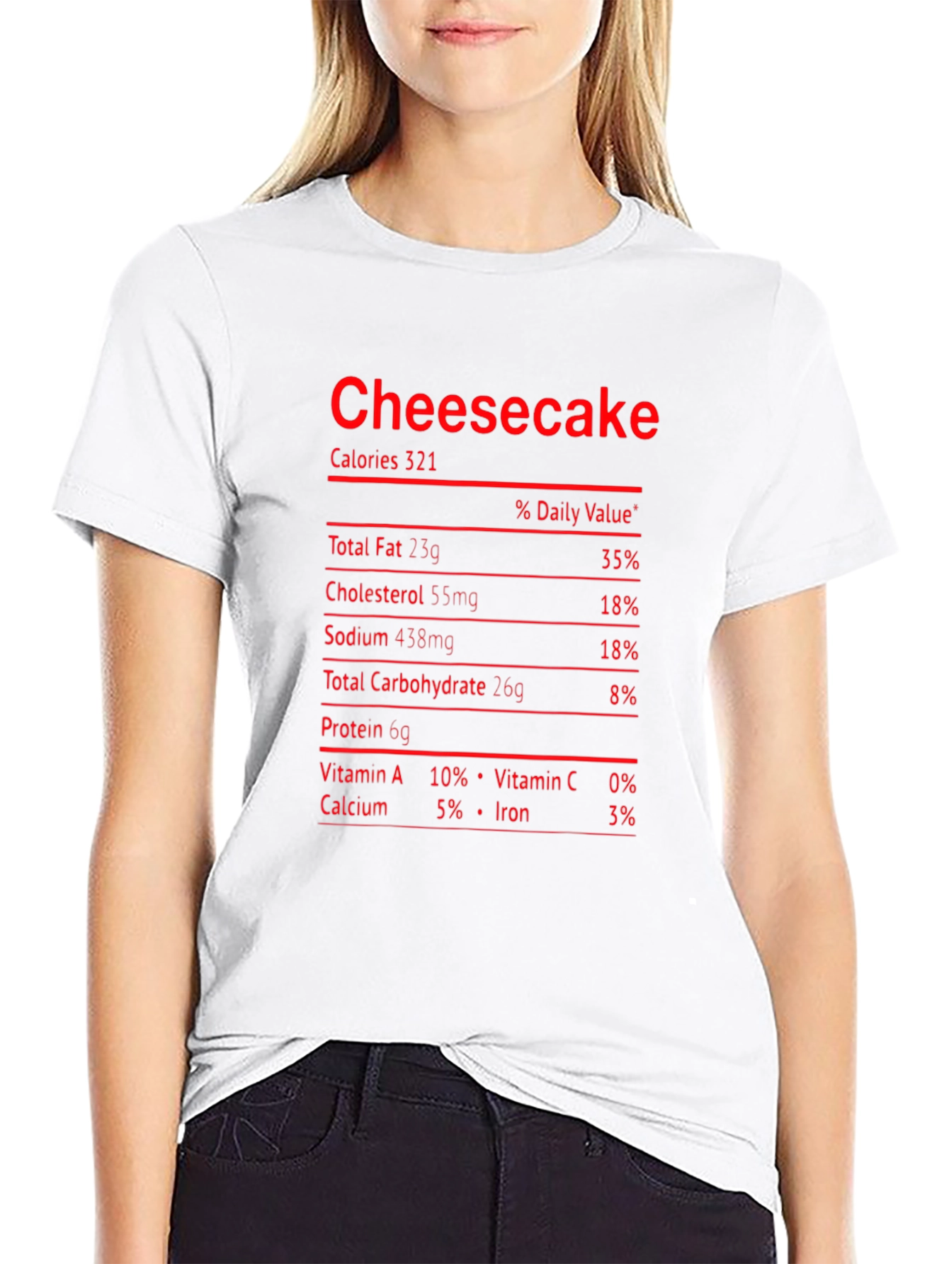 Cheesecake Nutrition Facts Funny Food T-Shirt