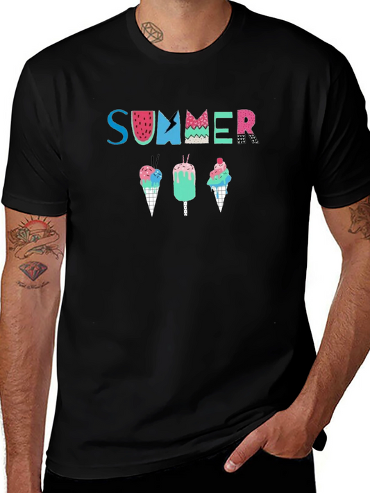 Summer Ice Cream Graphic Tee - Black