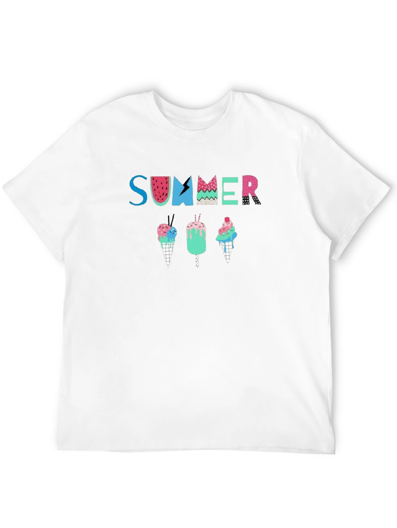 Summer Ice Cream Graphic Tee - Black