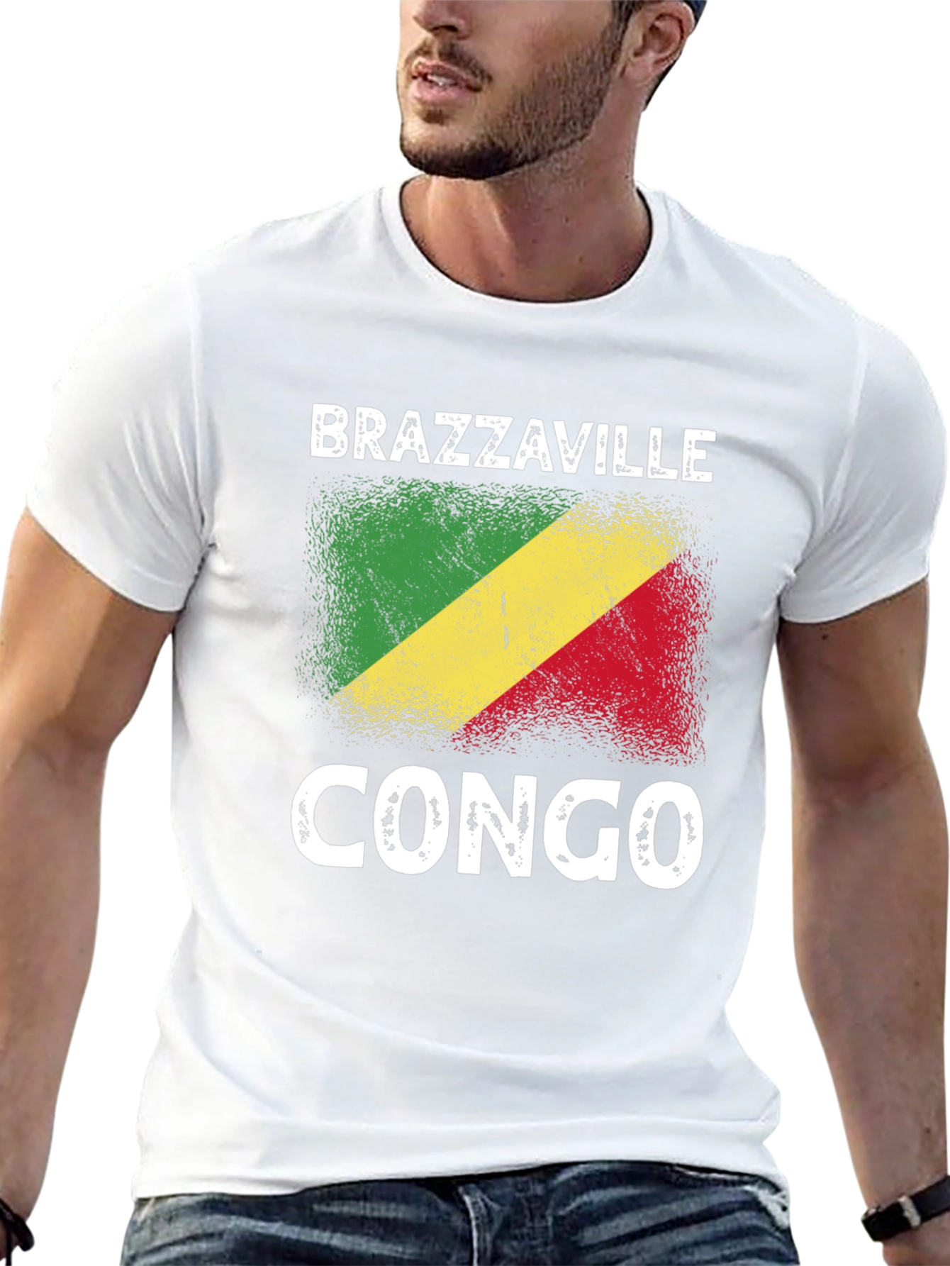 Brazzaville Congo Flag Graphic T-Shirt