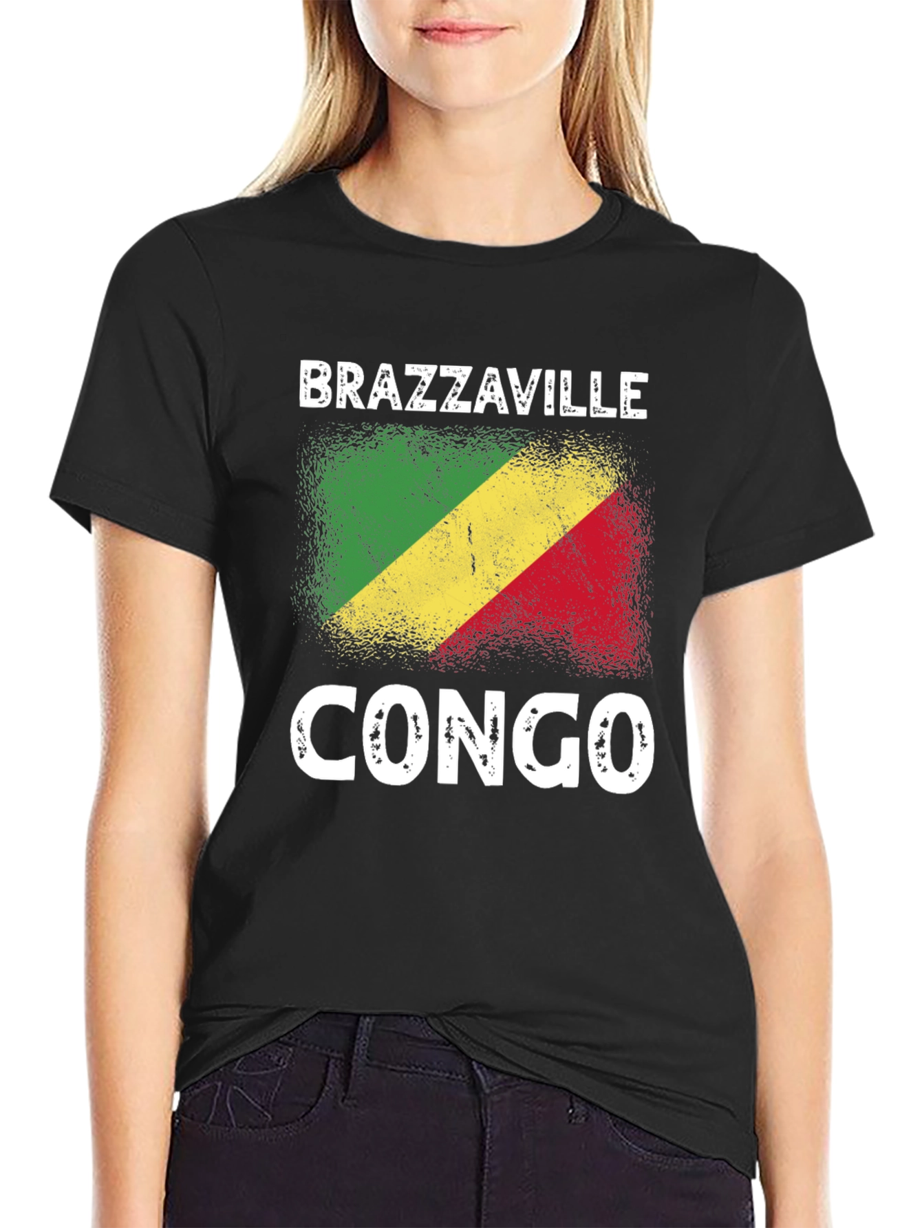 Brazzaville Congo Flag Graphic T-Shirt