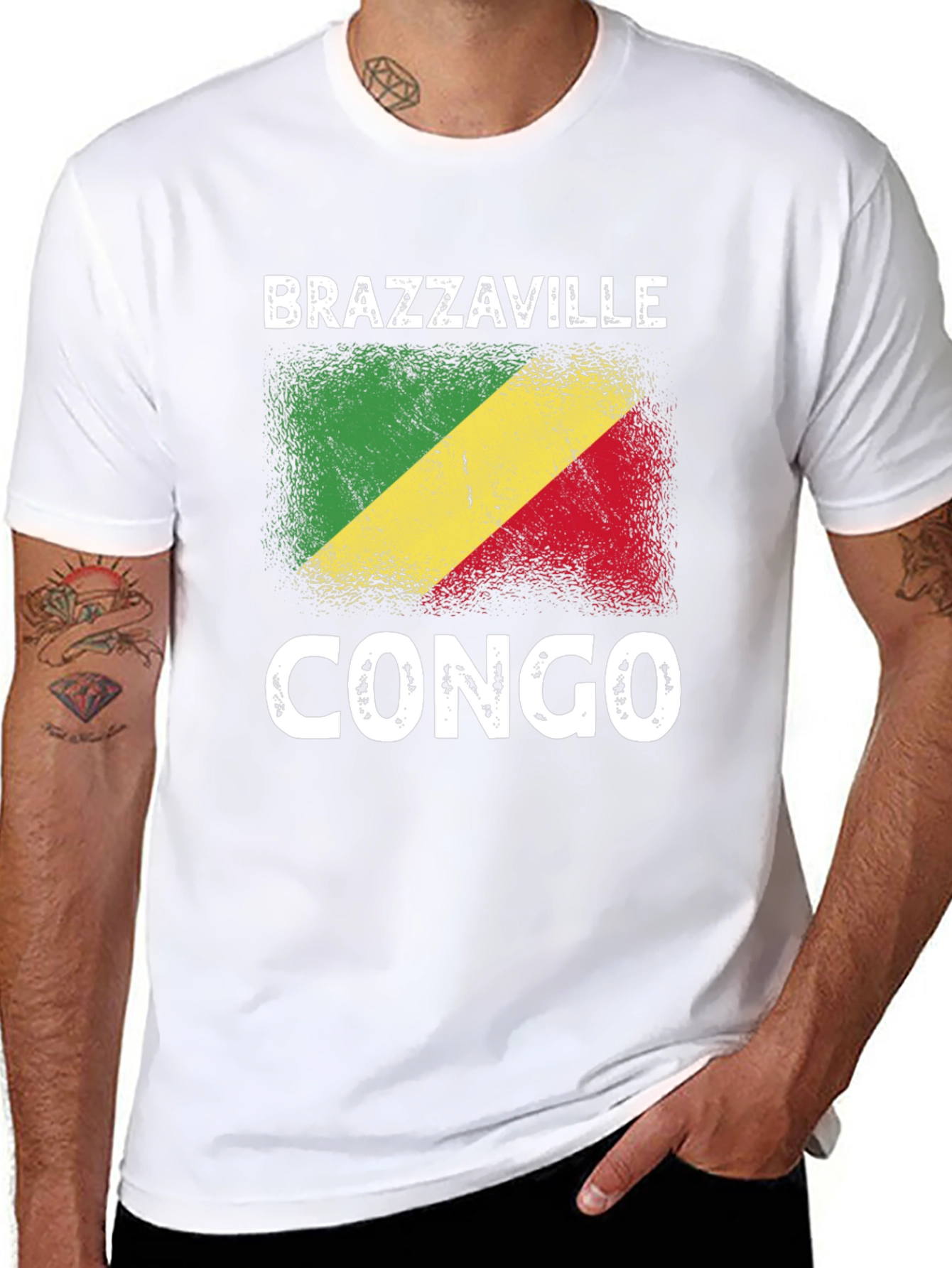 Brazzaville Congo Flag Graphic T-Shirt