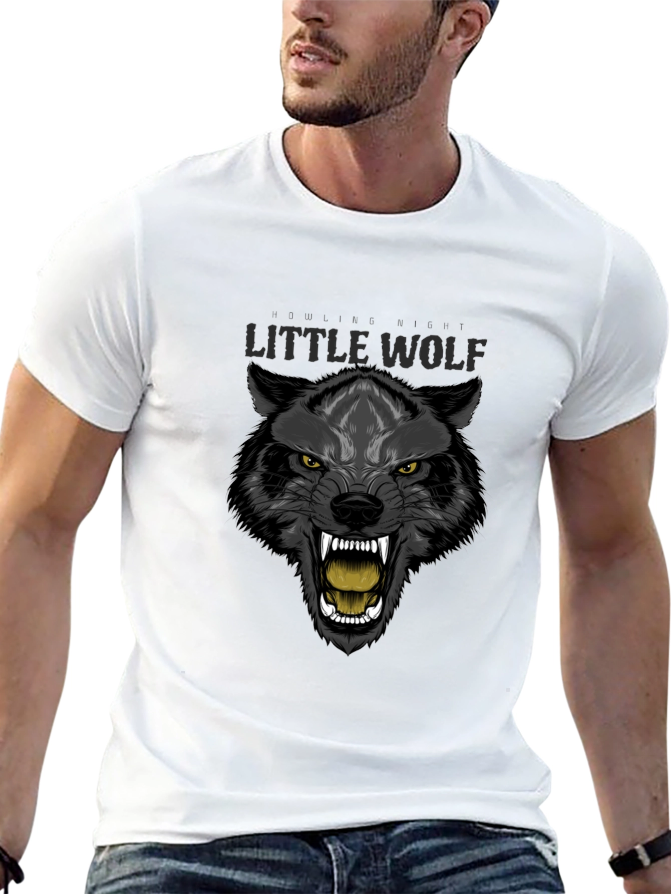 Little Wolf Graphic T-Shirt - Fierce Animal Print
