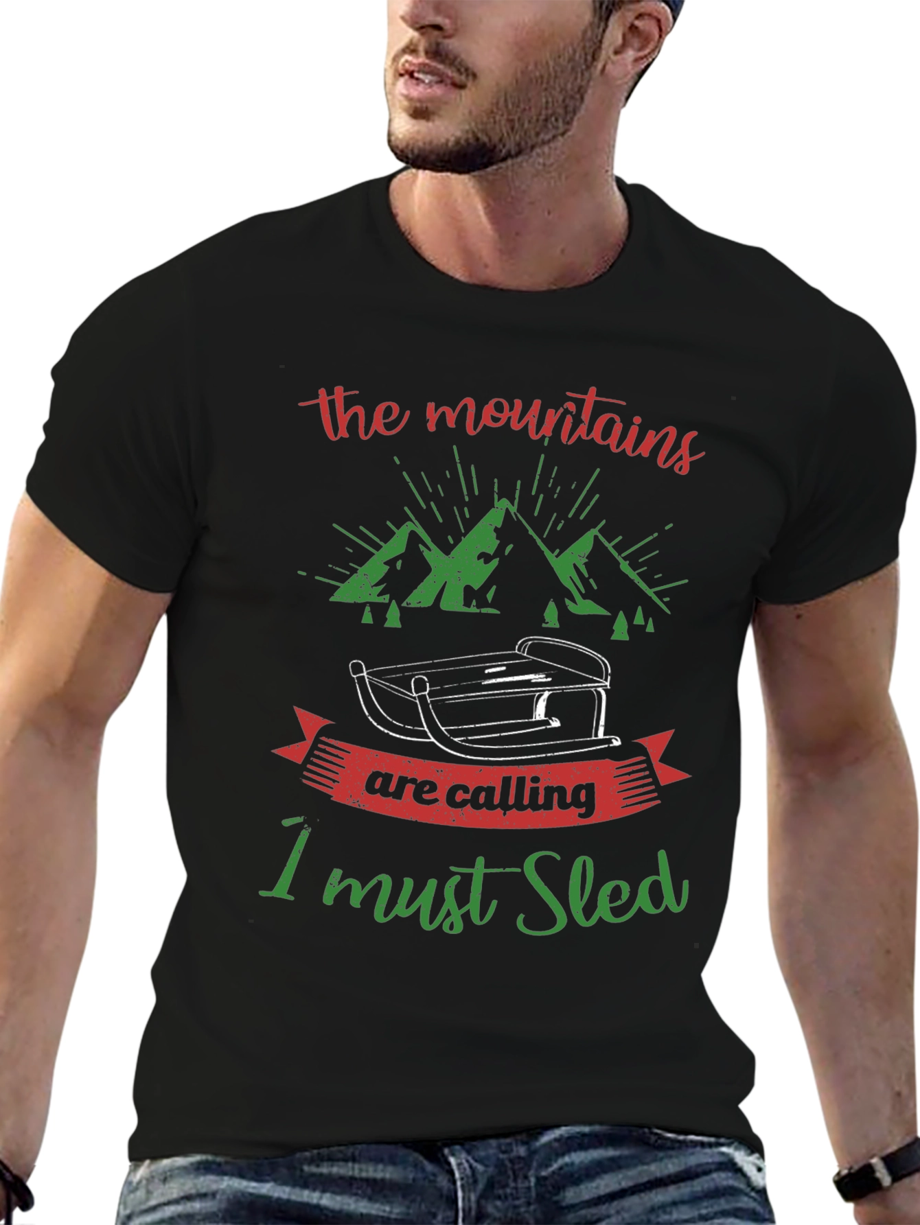 Mountains are Calling Sledding T-Shirt