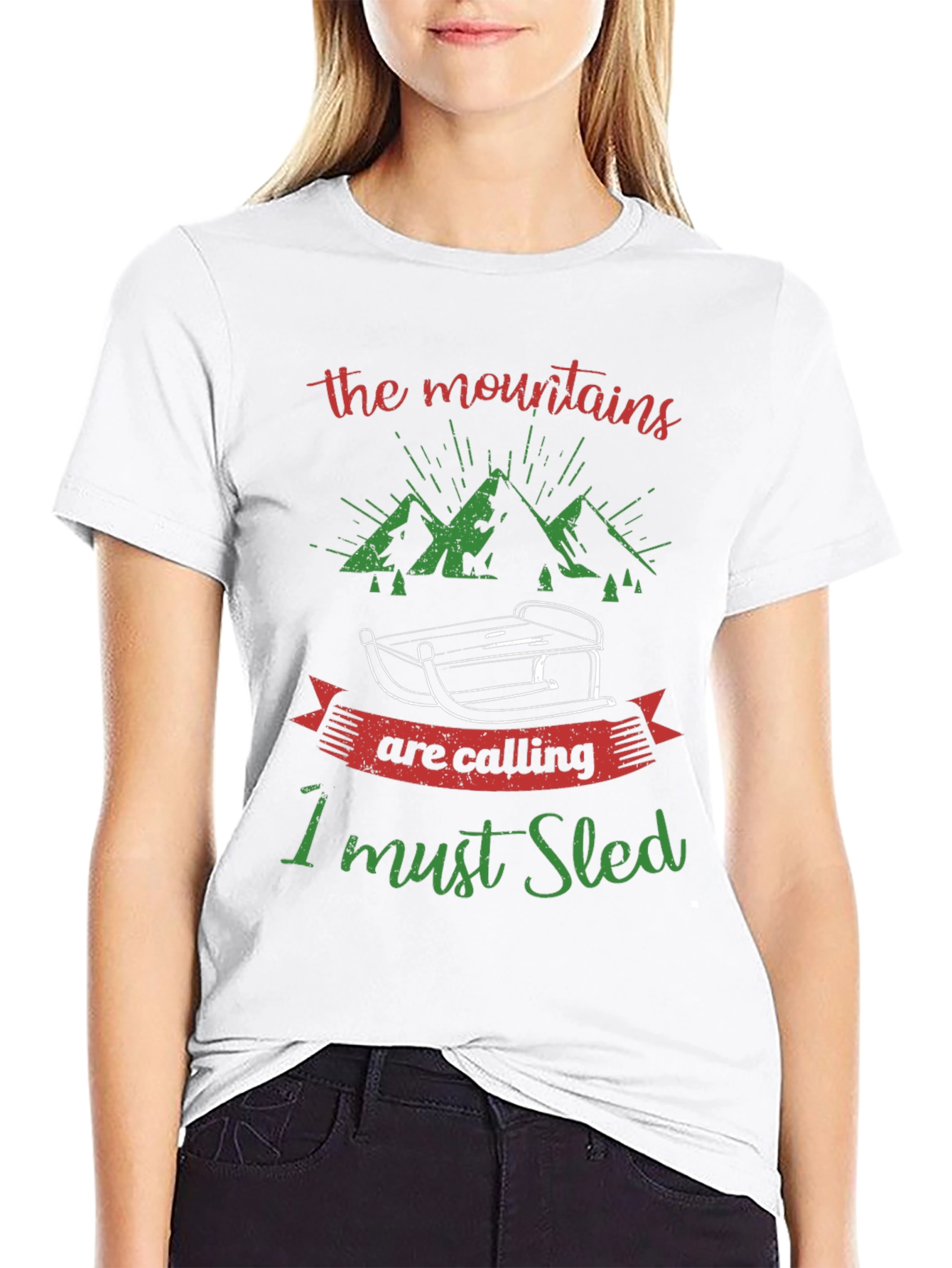 Mountains are Calling Sledding T-Shirt