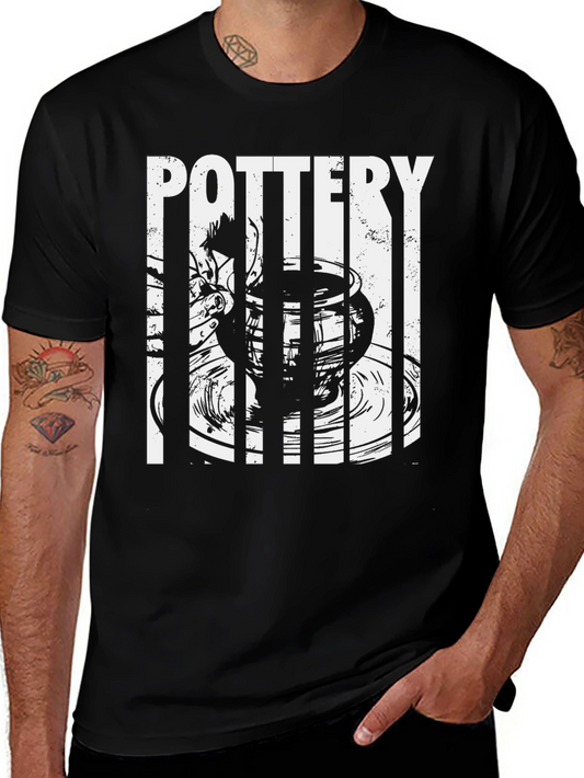 Pottery Graphic T-Shirt - Black Crew Neck Tee