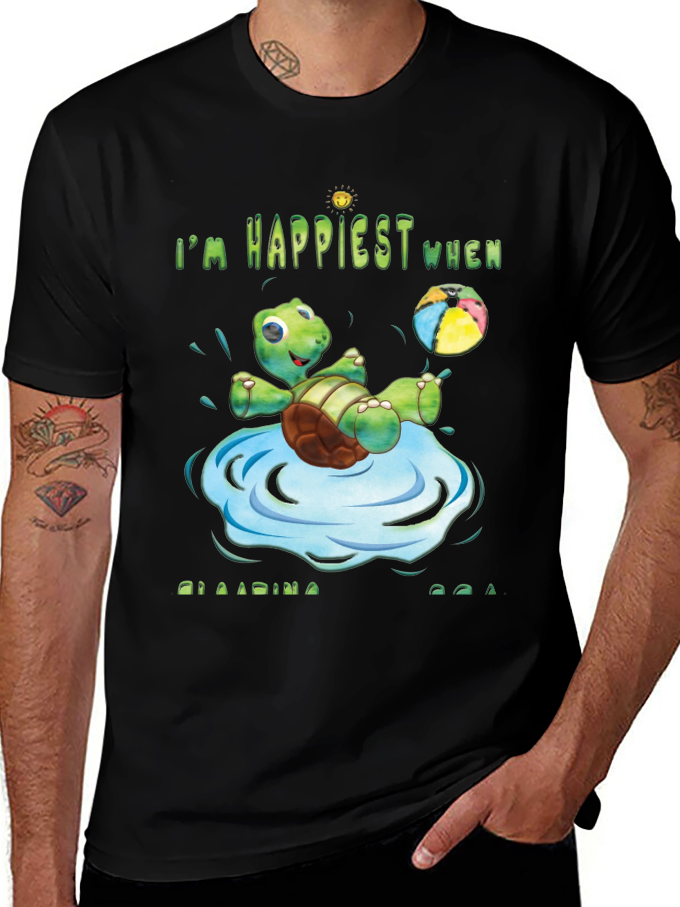 Happy Turtle Beach Ball T-Shirt