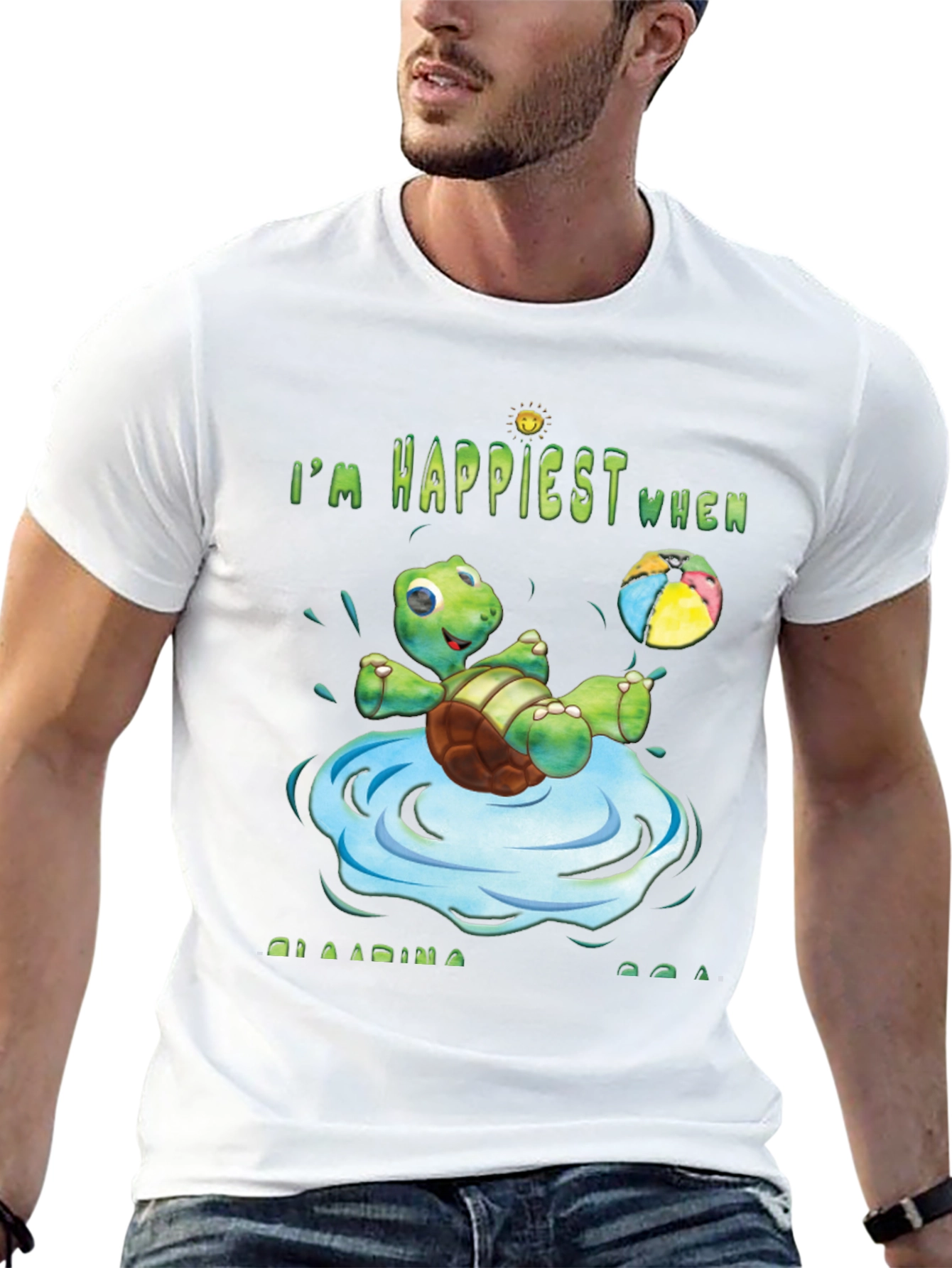 Happy Turtle Beach Ball T-Shirt