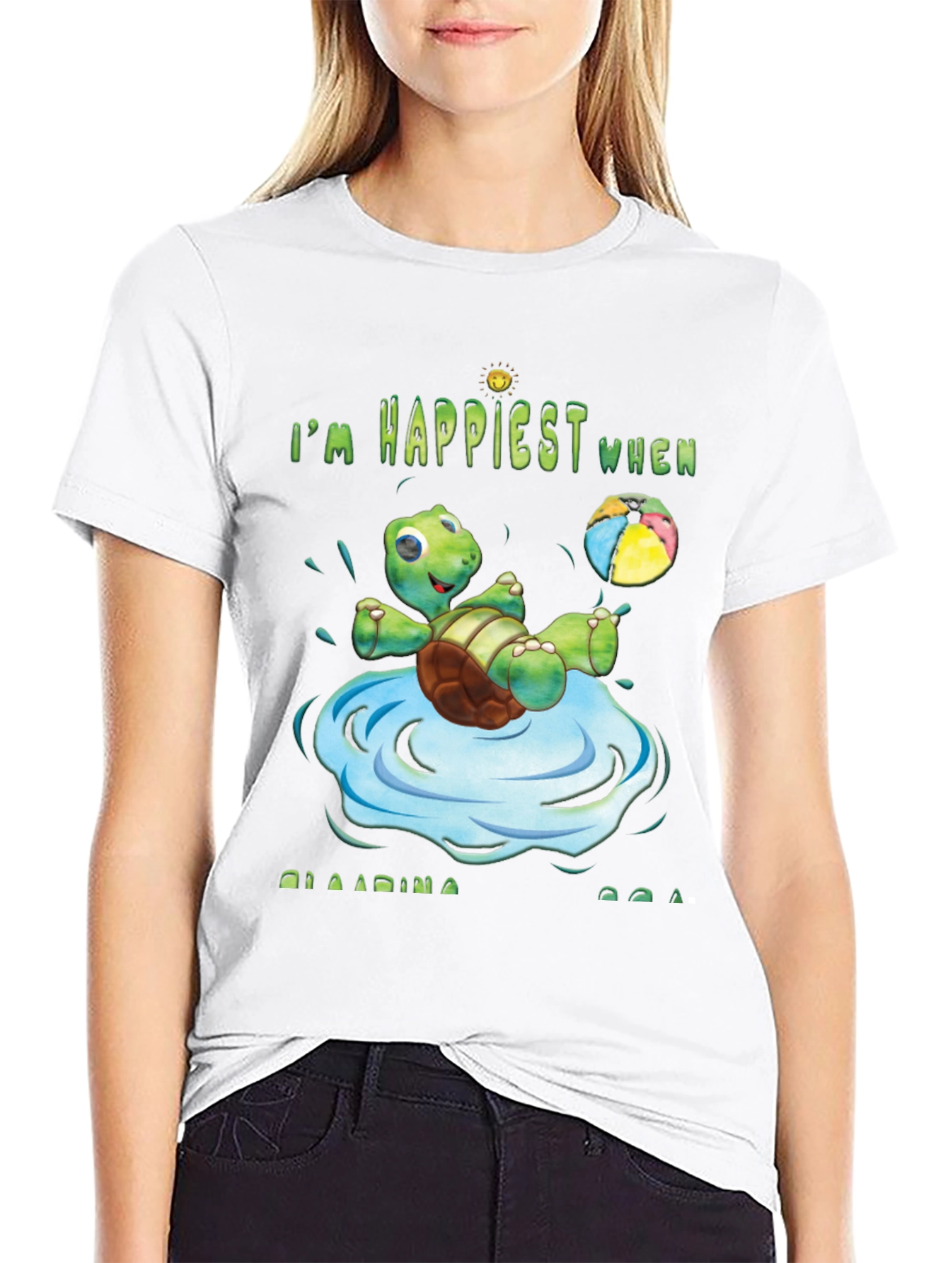 Happy Turtle Beach Ball T-Shirt