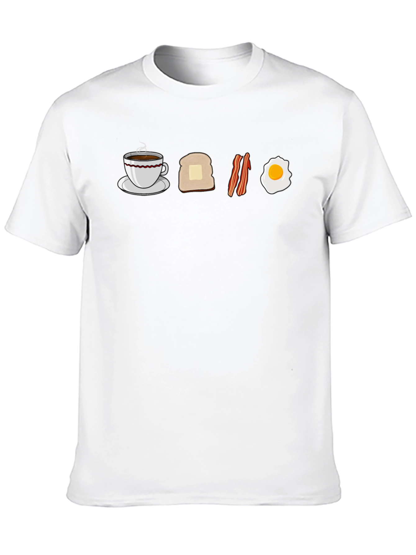 Breakfast T-Shirt - Coffee Toast Bacon & Egg Design