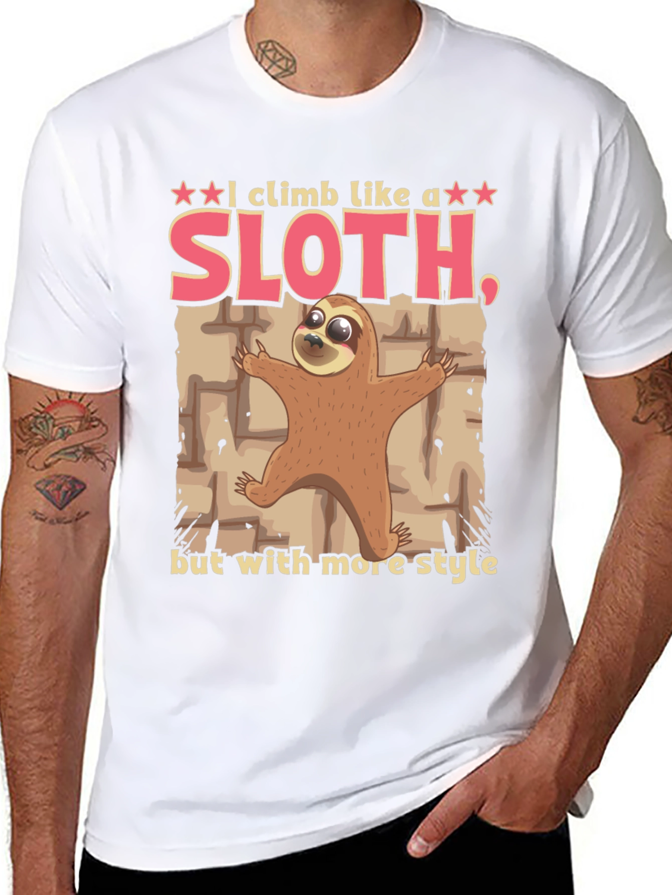 Funny Sloth Climbing Style T-Shirt