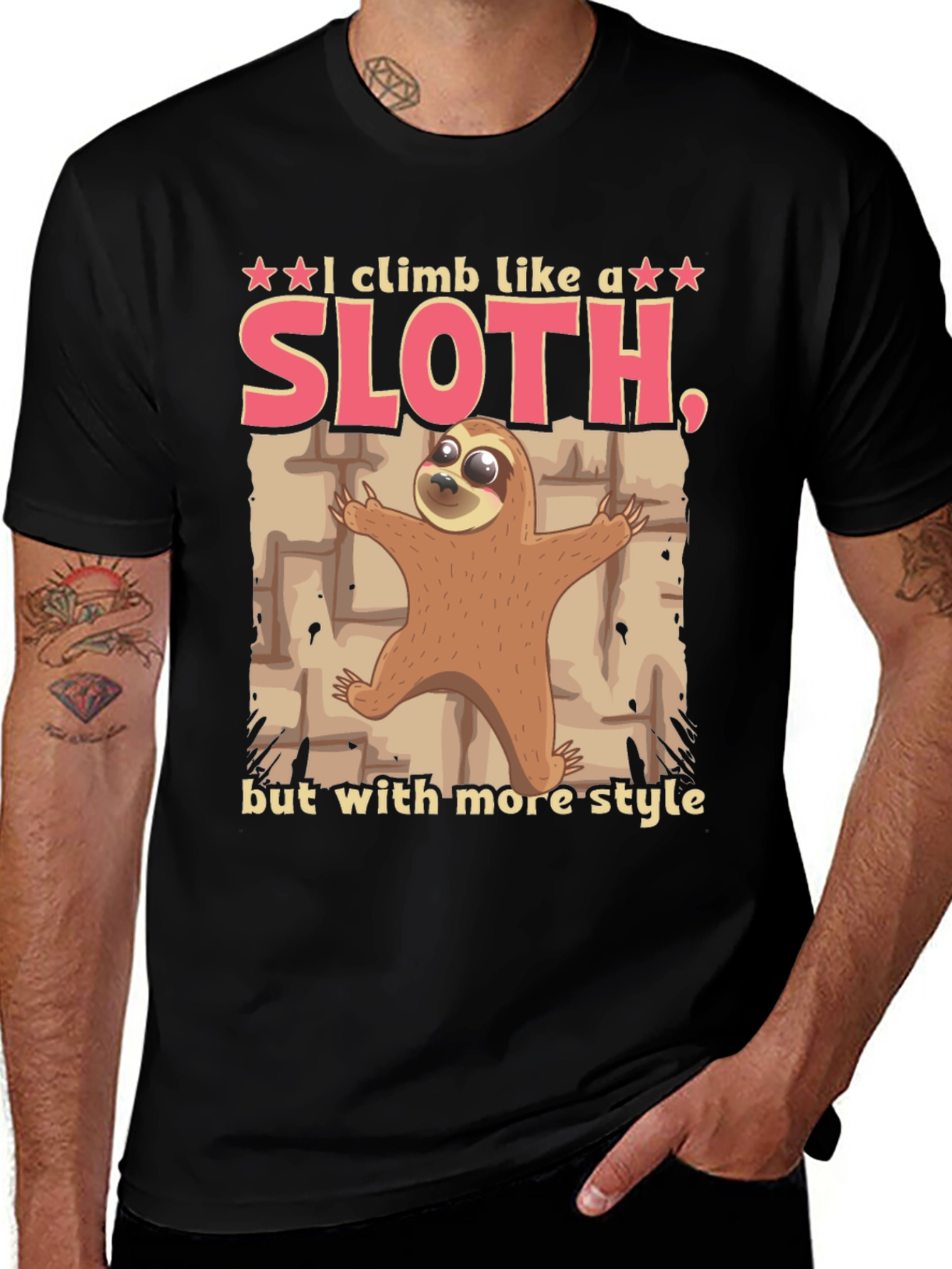 Funny Sloth Climbing Style T-Shirt