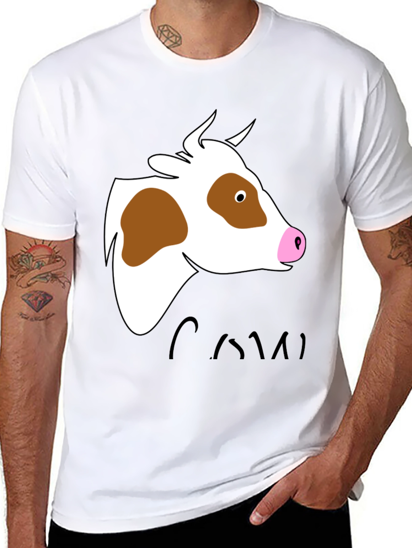 Cow Graphic Tee - Unisex Black T-Shirt