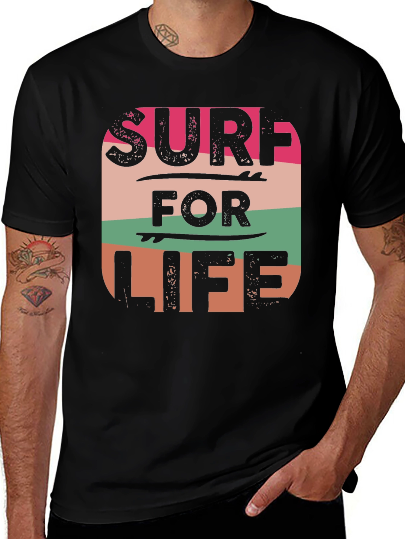Surf For Life Graphic Tee - Retro Style