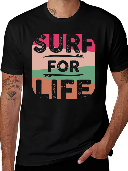 Surf For Life Graphic Tee - Retro Style