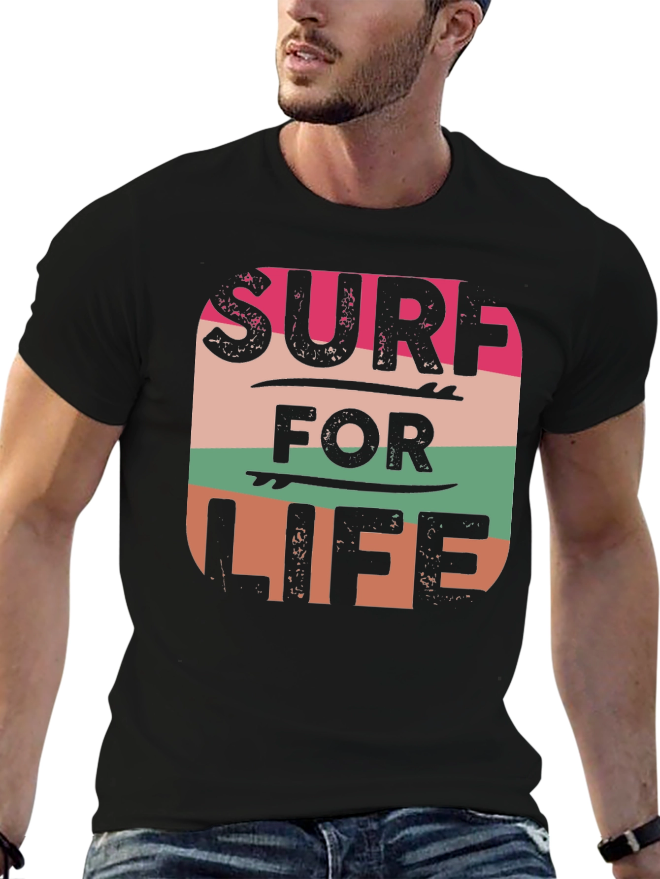 Surf For Life Graphic Tee - Retro Style