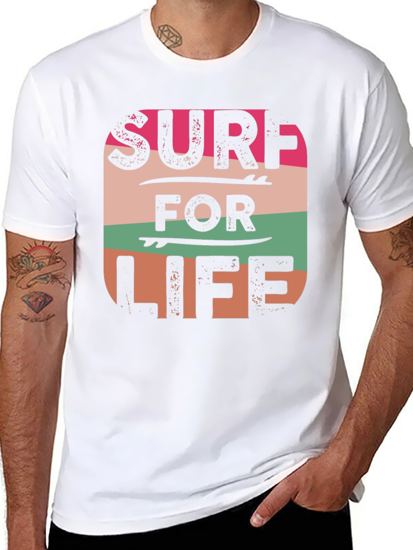 Surf For Life Graphic Tee - Retro Style