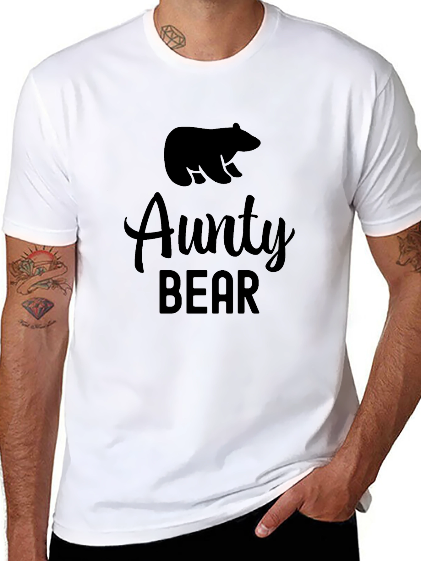 Aunty Bear Graphic T-Shirt - Black