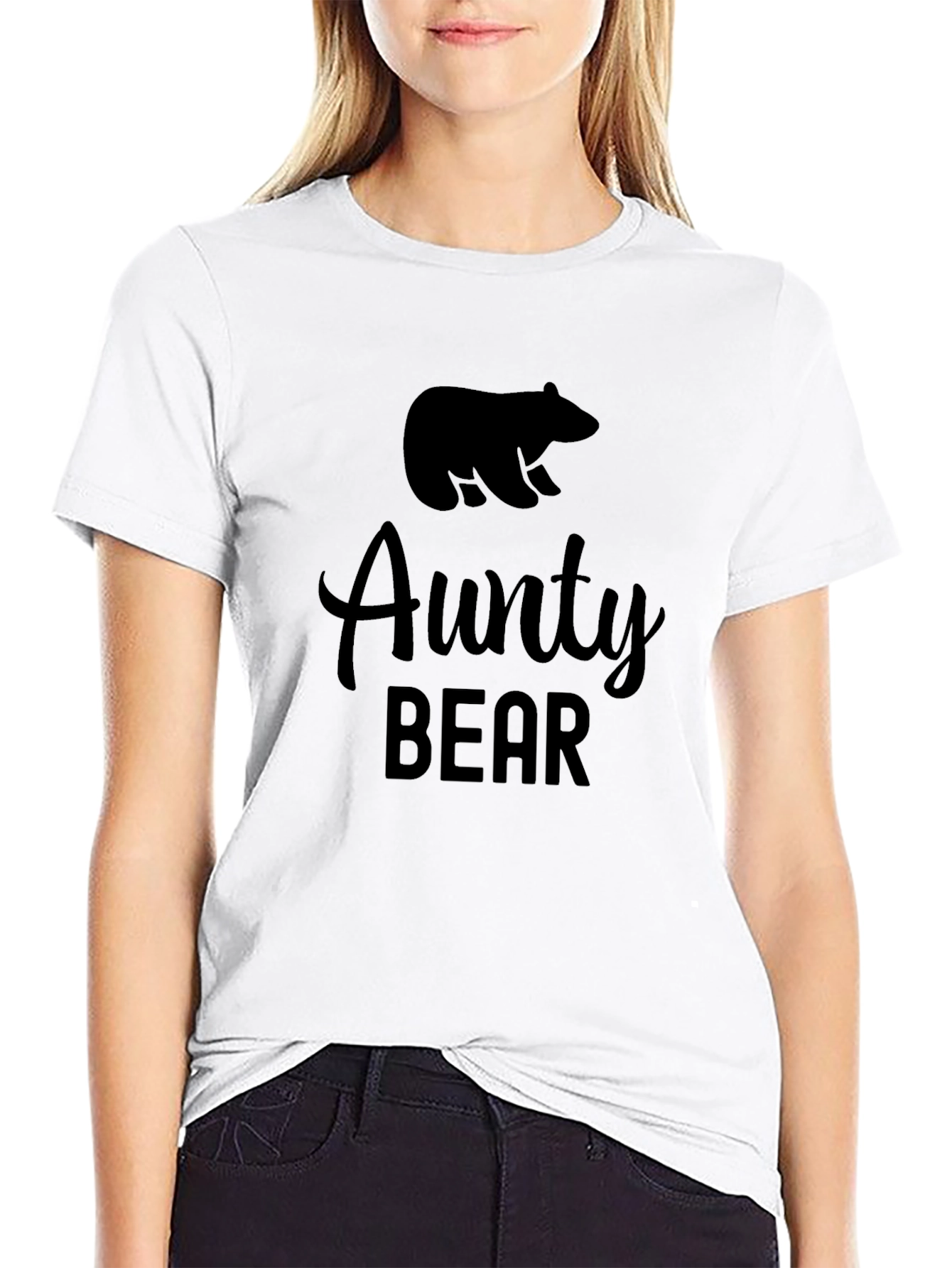 Aunty Bear Graphic T-Shirt - Black